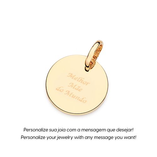 MEDALHA PERSONALIZÁVEL BANHADA A OURO 18K