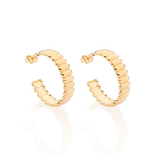 BRINCO MEIA ARGOLA BANHADO A OURO 18K