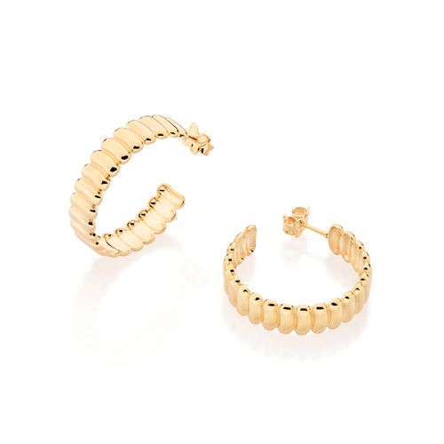 BRINCO MEIA ARGOLA BANHADO A OURO 18K