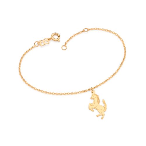 PULSEIRA COM CAVALO BANHADA A OURO 18K