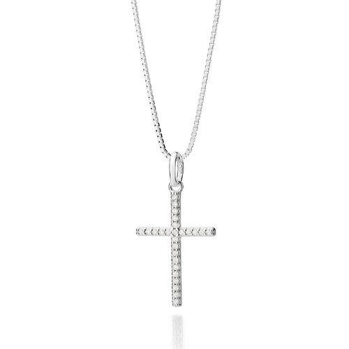 PINGENTE CRUZ DE PRATA 925 COM ZIRCÔNIAS