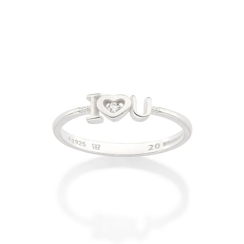 ANEL SKINNY I LOVE YOU DE PRATA 925 COM ZIRCÔNIA