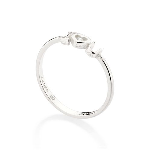 ANEL SKINNY I LOVE YOU DE PRATA 925 COM ZIRCÔNIA