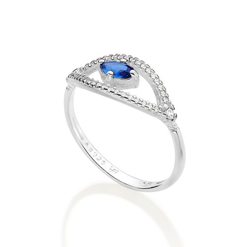 ANEL SKINNY OLHO GREGO DE PRATA 925 COM ZIRCÔNIAS