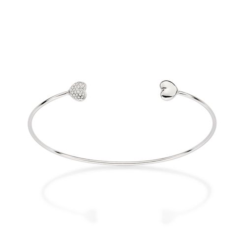 BRACELETE CORAÇÃO DE PRATA 925 COM ZIRCÔNIAS