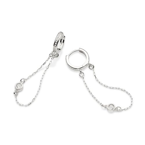 BRINCO ARGOLA DE PRATA 925 COM ZIRCÔNIAS