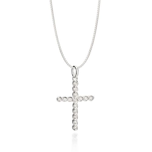 PINGENTE CRUZ DE PRATA 925 COM ZIRCÔNIAS
