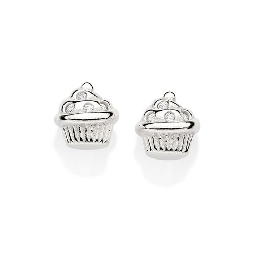 BRINCO CUPCAKE DE PRATA 925 COM ZIRCÔNIAS