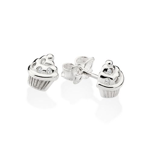 BRINCO CUPCAKE DE PRATA 925 COM ZIRCÔNIAS