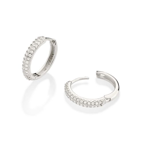 BRINCO ARGOLA DE PRATA 925 COM ZIRCÔNIAS