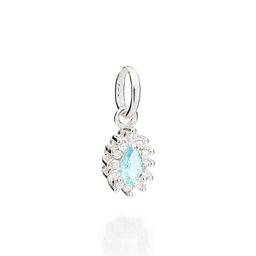 PINGENTE GOTA DE PRATA 925 COM ZIRCÔNIAS E CRISTAL