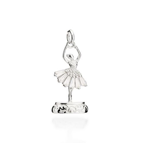PINGENTE BAILARINA DE PRATA 925 COM ZIRCÔNIAS