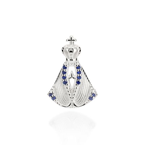 PINGENTE NOSSA SENHORA APARECIDA DE PRATA 925 COM ZIRCÔNIAS