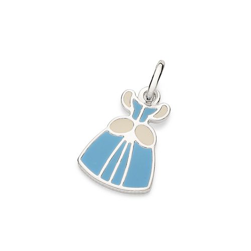 PINGENTE VESTIDO CINDERELA DE PRATA 925 COM APLICAÇÃO DE RESINA