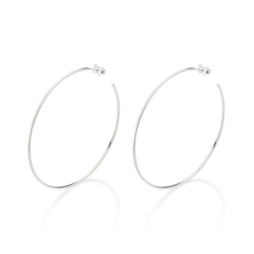 BRINCO MEIA ARGOLA DE PRATA 925