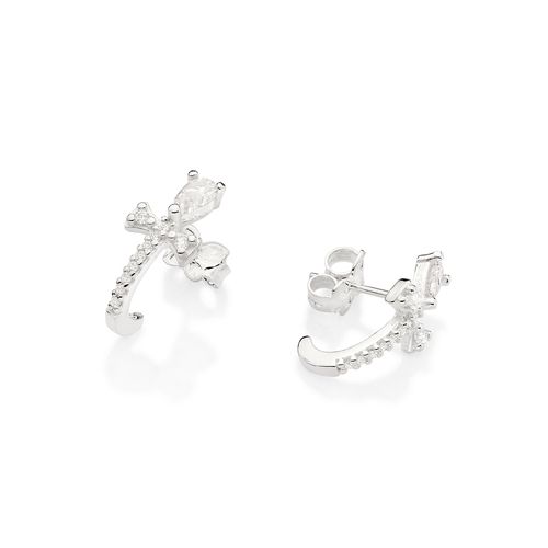BRINCO CRUZ DE PRATA 925 COM ZIRCÔNIAS
