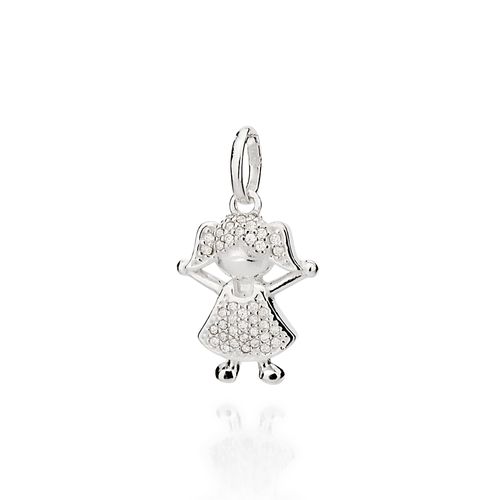 PINGENTE FORMATO MENINA DE PRATA 925 COM ZIRCÔNIAS