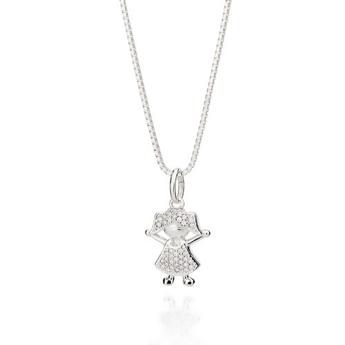 PINGENTE FORMATO MENINA DE PRATA 925 COM ZIRCÔNIAS