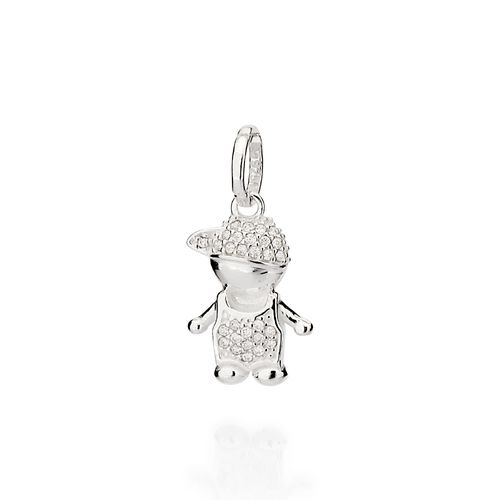 PINGENTE FORMATO MENINO DE PRATA 925 COM ZIRCÔNIAS