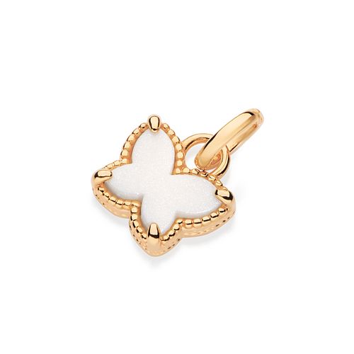 PINGENTE BORBOLETA COM ACRÍLICO BANHADO A OURO 18K
