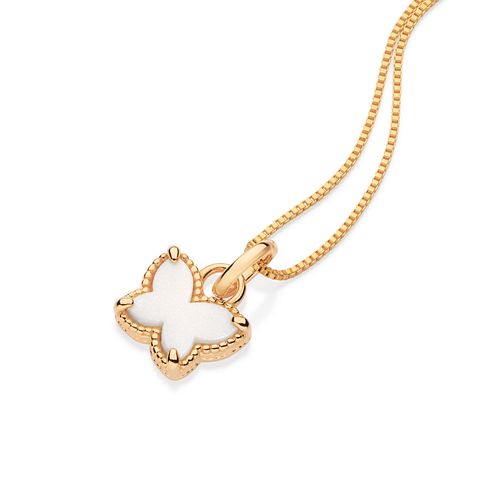 PINGENTE BORBOLETA COM ACRÍLICO BANHADO A OURO 18K