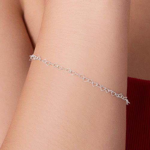 PULSEIRA CORAÇÕES DE PRATA MACIÇA 925