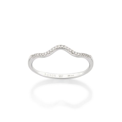 ANEL SKINNY ONDULADO DE PRATA 925 COM ZIRCÔNIAS