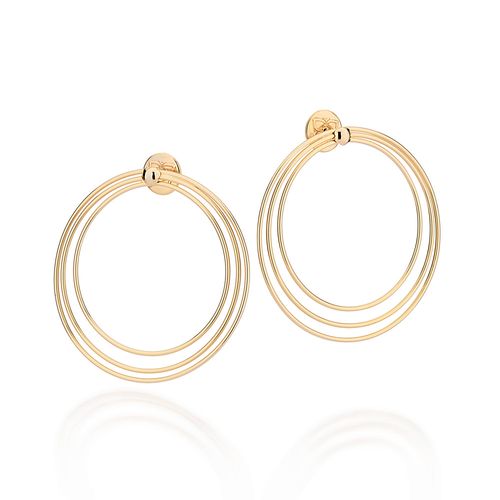 MAXI BRINCO REDONDO BANHADO A OURO 18K