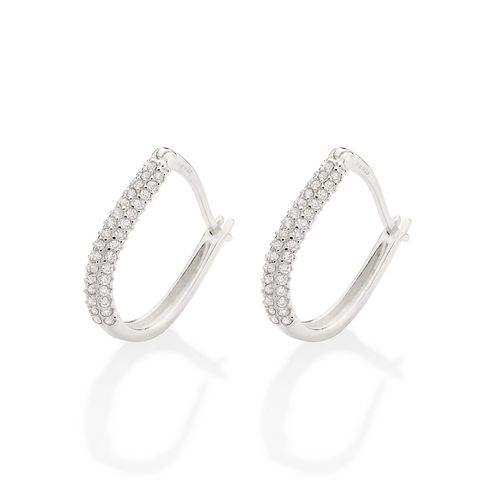BRINCO ARGOLA DE PRATA 925 COM ZIRCÔNIAS