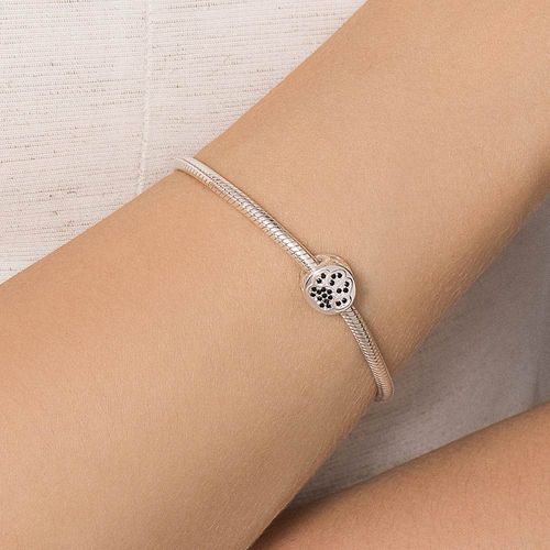 BERLOQUE PASSANTE PATA DE PET DE PRATA 925 COM ZIRCÔNIAS