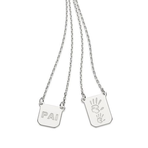 ESCAPULÁRIO PAI E FILHO PERSONALIZÁVEL DE PRATA 925