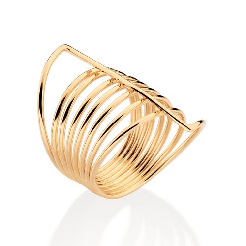 MAXI ANEL OITO AROS BANHADO A OURO 18K