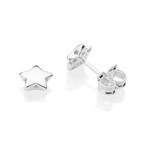 BRINCO ESTRELA BOJUDA DE PRATA MACIÇA 925