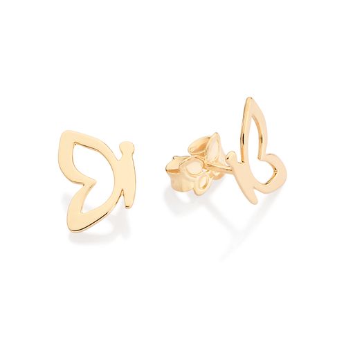 BRINCO BORBOLETA BANHADO A OURO 18K