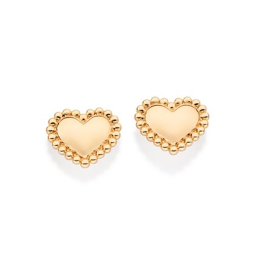 BRINCO CORAÇÃO COM ESFERAS BANHADO A OURO 18K