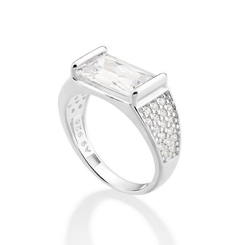 ANEL DE PRATA MACIÇA 925 COM ZIRCÔNIAS