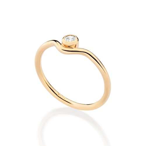 ANEL SOLITÁRIO BANHADO A OURO 18K COM ZIRCÔNIA