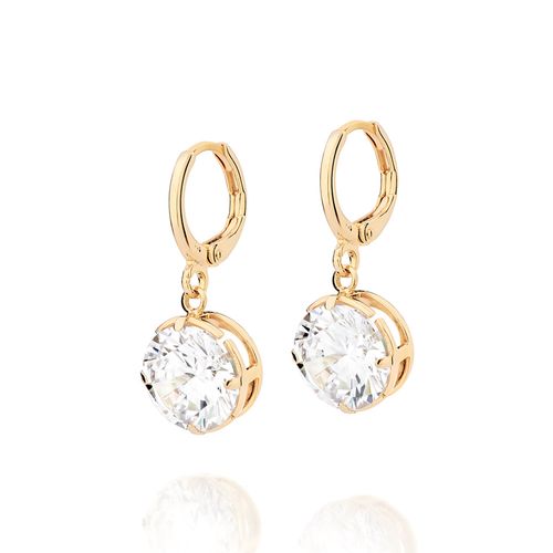 BRINCO ARGOLA BANHADO A OURO 18K COM ZIRCÔNIAS