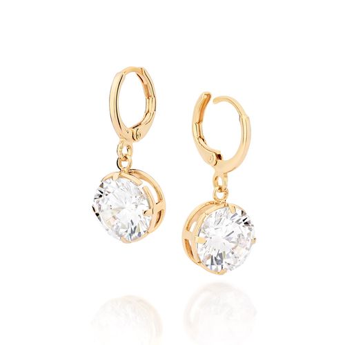 BRINCO ARGOLA BANHADO A OURO 18K COM ZIRCÔNIAS